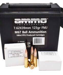 Ammo, Inc. 7.62x39mm 123 Grain Full Metal Jacket Brass Case Rifle Ammunition w/Can