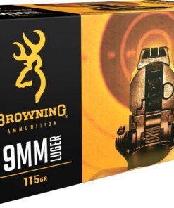 Browning Training and Practice 9mm Luger 115 Grain Full Metal Jacket Brass Cased Centerfire Pistol Ammunition