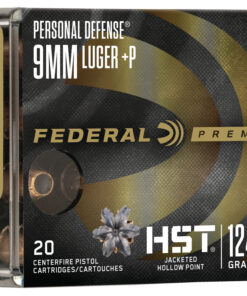 Federal Premium Personal Defense HST 9mm Luger +P 124 Grain Jacketed Hollow Point Nickel-Plated Cased Centerfire Pistol Ammunition
