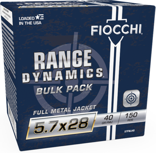 Fiocchi Range Dynamics 5.7x28mm 40 Grain FMJ Brass Pistol Ammunition