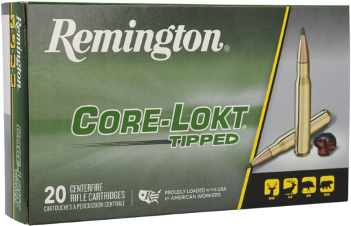 Remington 6.5 Creedmoor 129 Grains Core-Lokt Tipped Brass Cased Centerfire Rifle Ammo