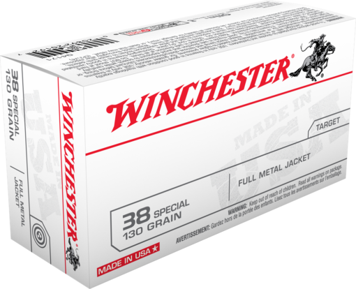 Winchester USA Handgun .38 Special 130 grain Full Metal Jacket Centerfire Pistol Ammunition