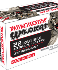 Winchester Wildcat .22 Long Rifle 40 Grain Lead Round Nose Brass Cased Rimfire Ammunition